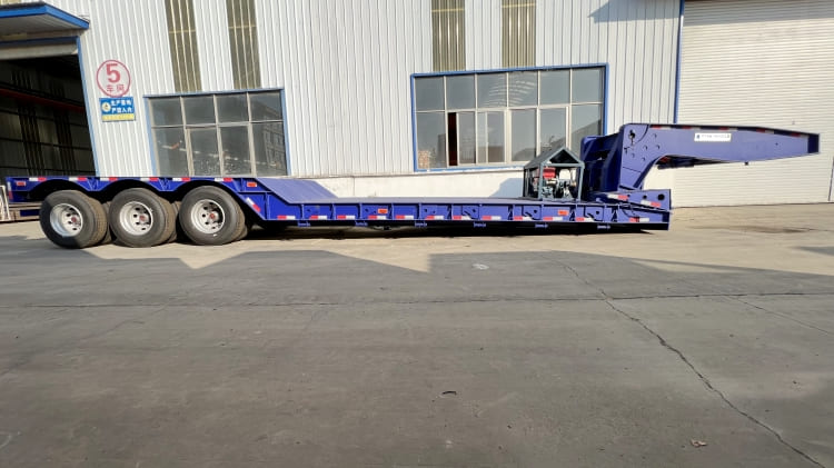 3 Axle 60 Ton Lowboy Trailer for Sale | Removable Gooseneck Lowboy Semi Trailer in Trinidad and Tobago